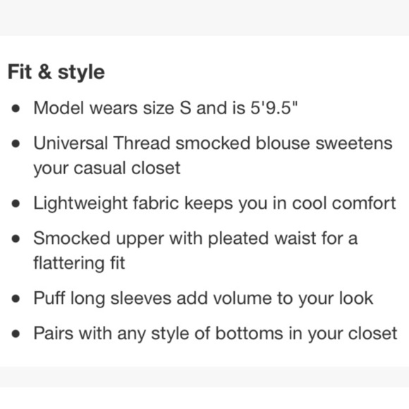 Universal Thread Women's Puff Long Sleeve Smocked Blouse - Picture 11 of 14